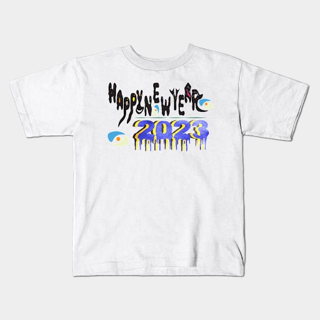 2023 Happy New Year Shirt. Kids T-Shirt by Rocky King